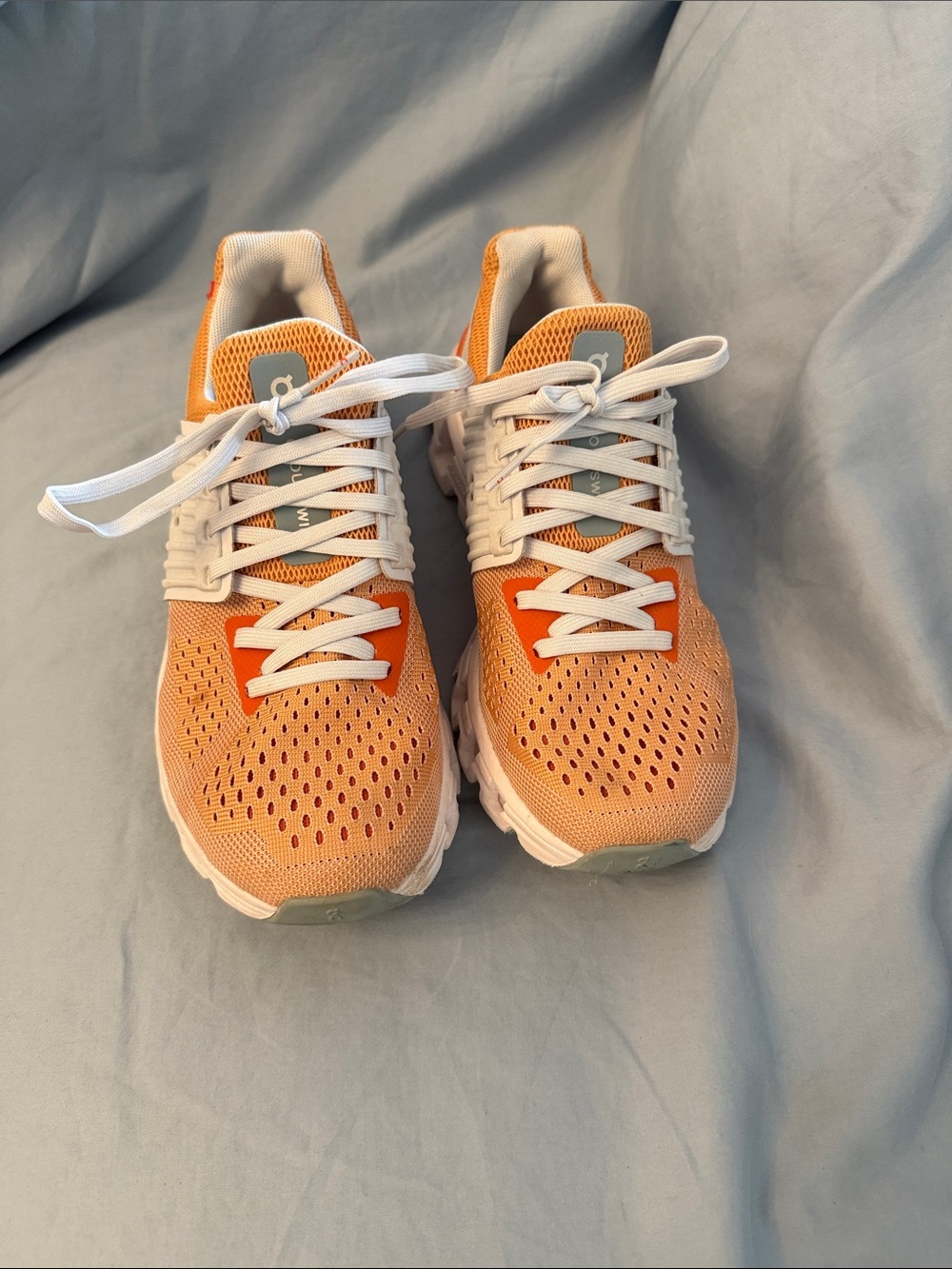 Women's Lightweight Orange Mesh Sneakers - Unbranded
